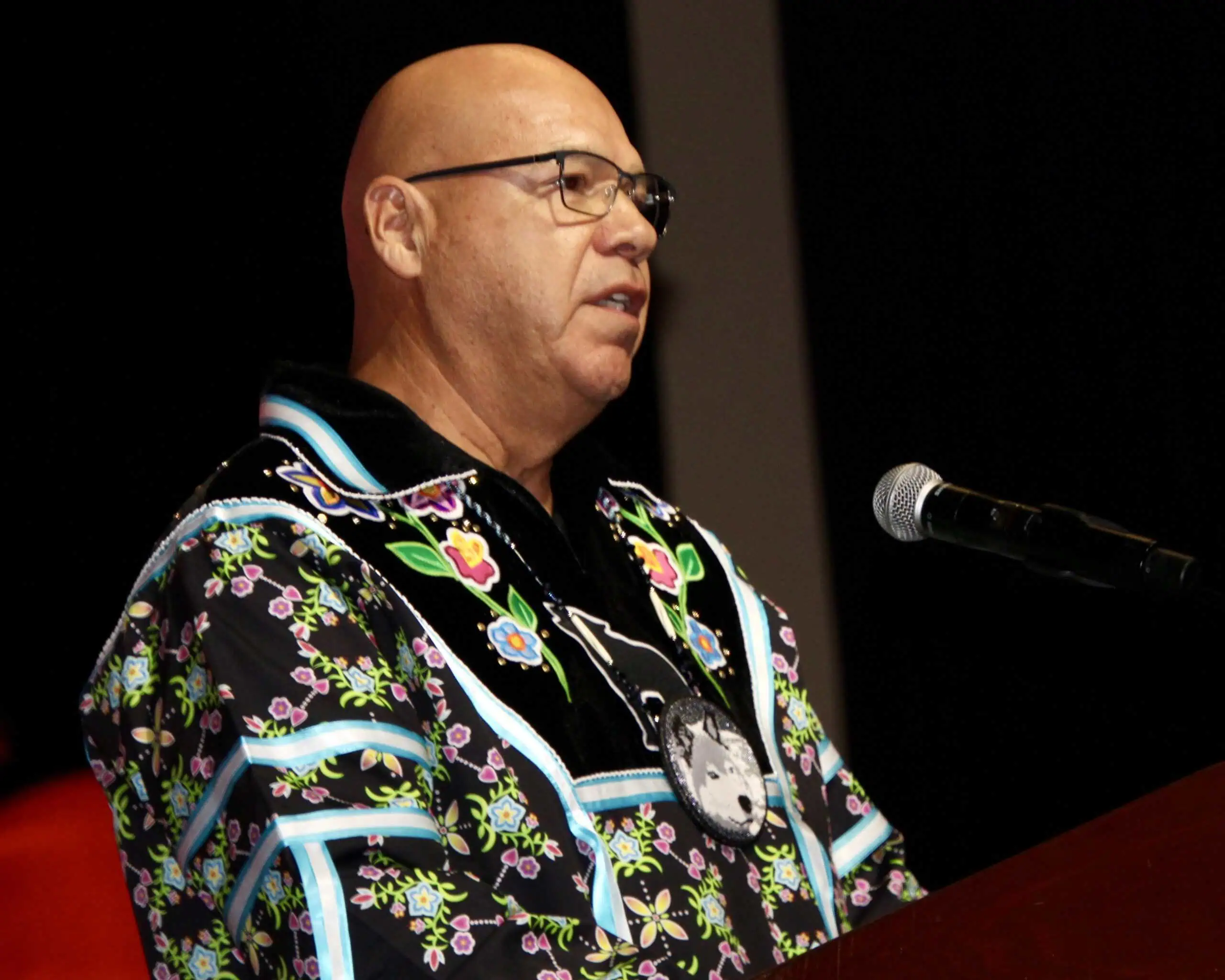 (Rick Miller/Olean Star) Seneca Nation President J. Conrad Seneca at his inauguration last November at the Seneca Allegany Casino and Event Center in Salamanca.