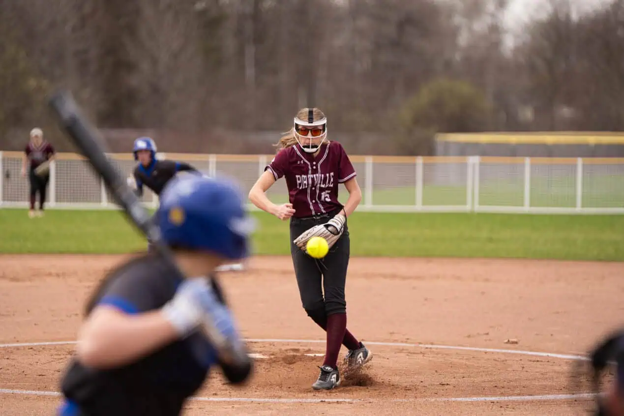 Portville's Ella Warters sends a pitch down the pipe during the Panthers' 6-4 over Cuba-Rushford. Warters ended with 13 strikeouts in the win. | Photo by Hunter O. Lyle