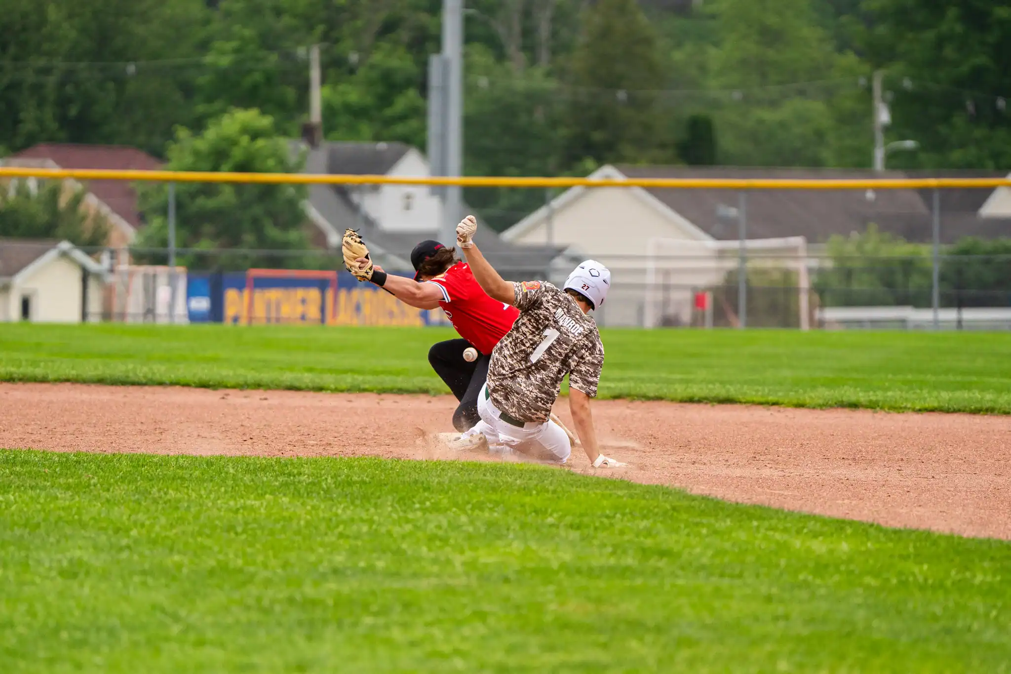 Braford Legion's Nik Manroe slids into second during Post 108's 6-1 loss to DuBois. | Photo by Hunter O. Lyle
