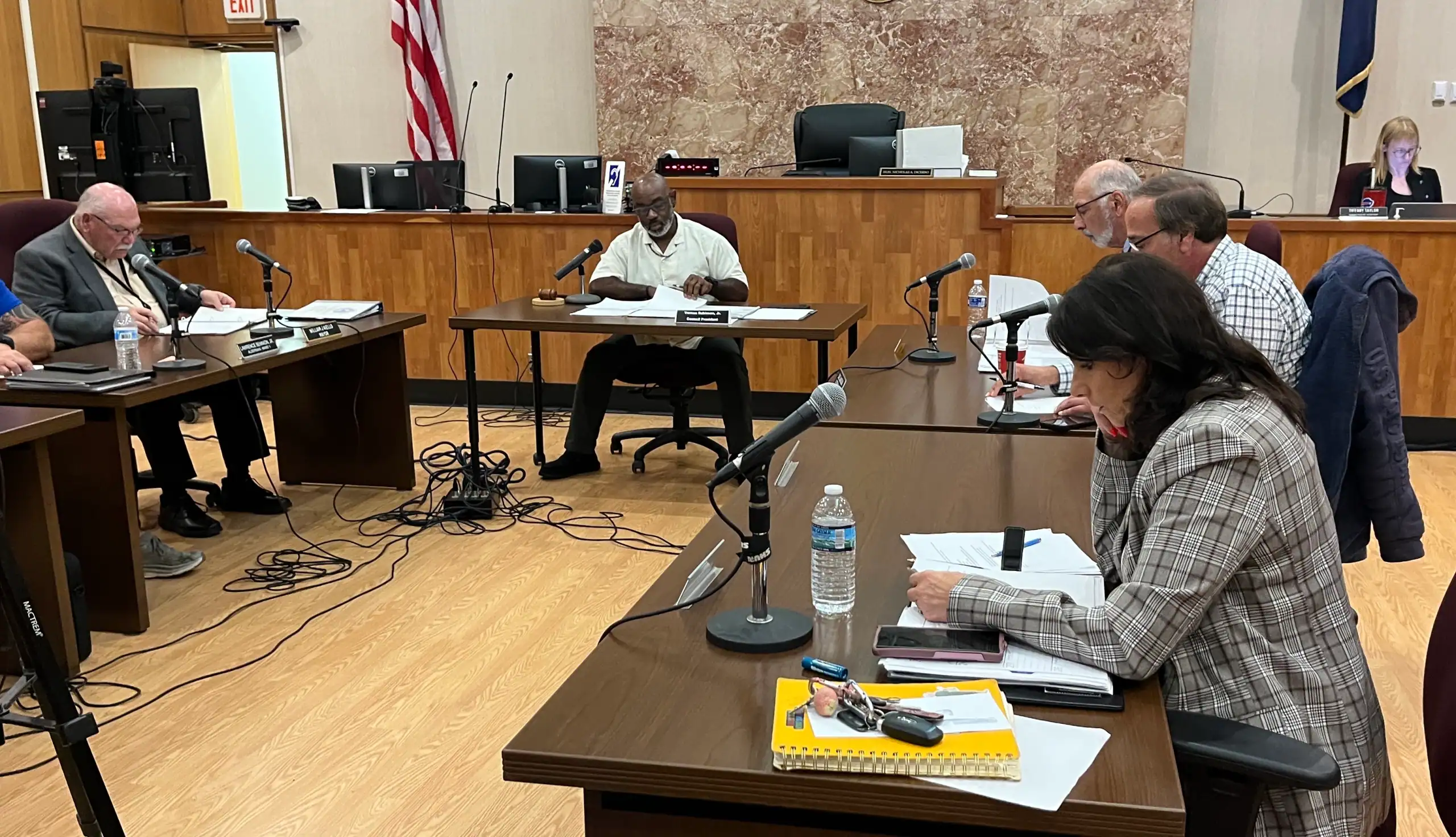 (Rick Miller/Olean Star) The Olean Common Council turned down a plan to implement a QR code parking plan Tuesday that would have required a smart phone for downtown parking.