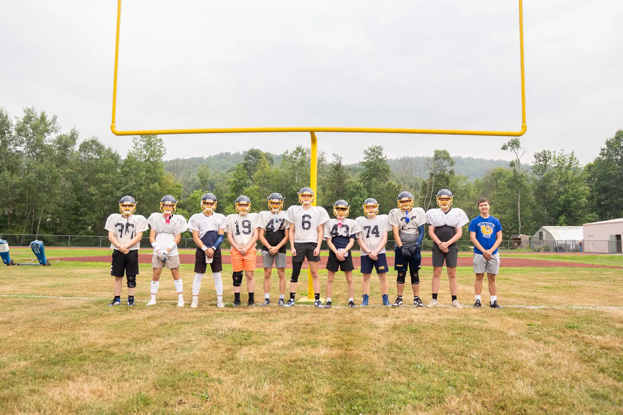 The Otto-Eldred Terrors, which co-op with Oswayo Valley, return 11 players to the varsity lineup. Pictured here is Devin Kimball (left to right), Dawnson Welch (Oswayo Valley), Shane Magee, Erik Gray, Wyatt Blendinger, Tein Caldwell, Leelynn Welch (Oswayo Valley), Michael Eaton, Collin Shreve, Ryan Schenfield and Mason Schenfield. | Photo by Hunter O. Lyle