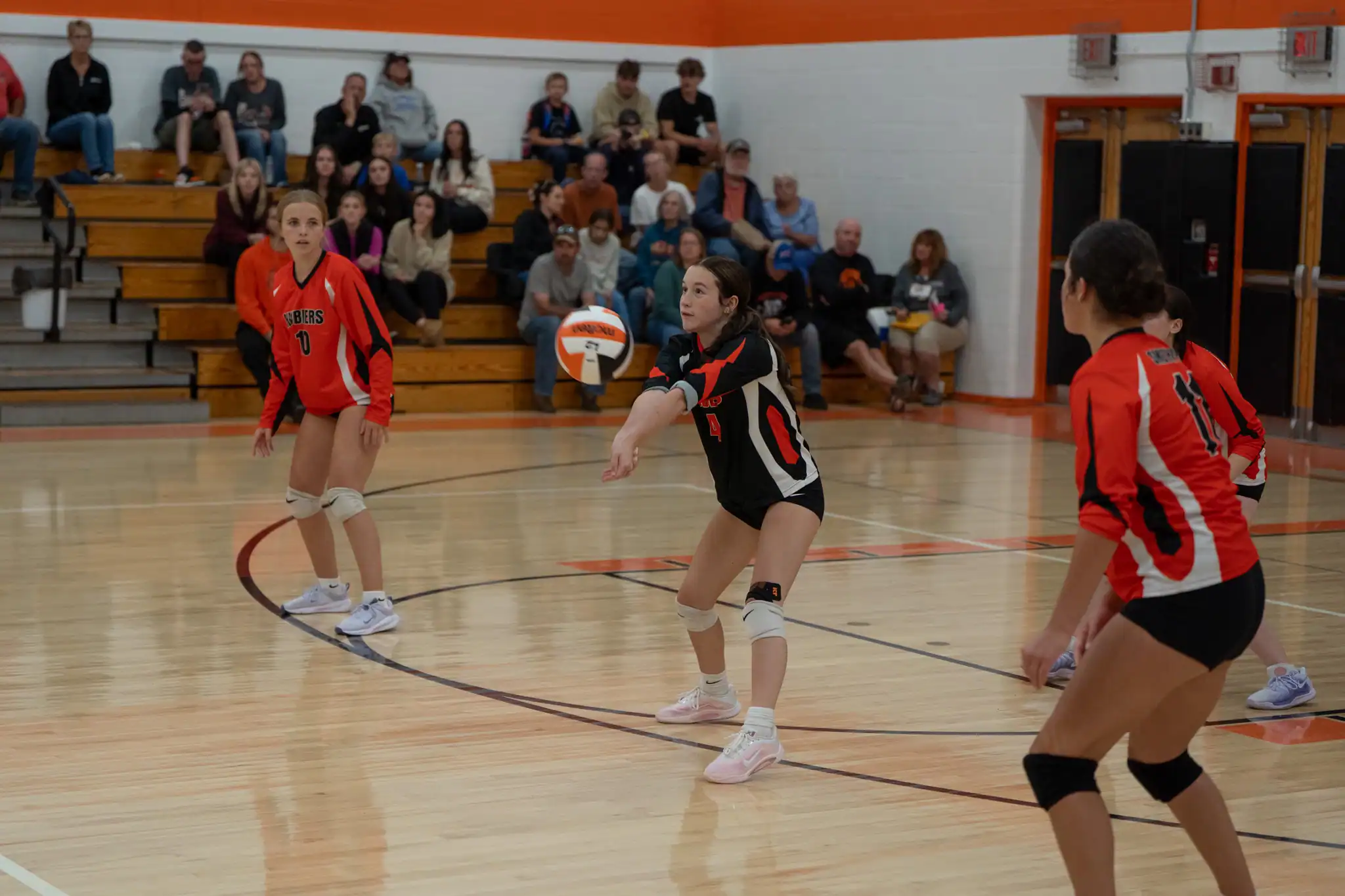 Kailyn Ruffner returns a shot over the net during Smethport's loss to Coudersport on Thursday. | Photo by Hunter O. Lyle
