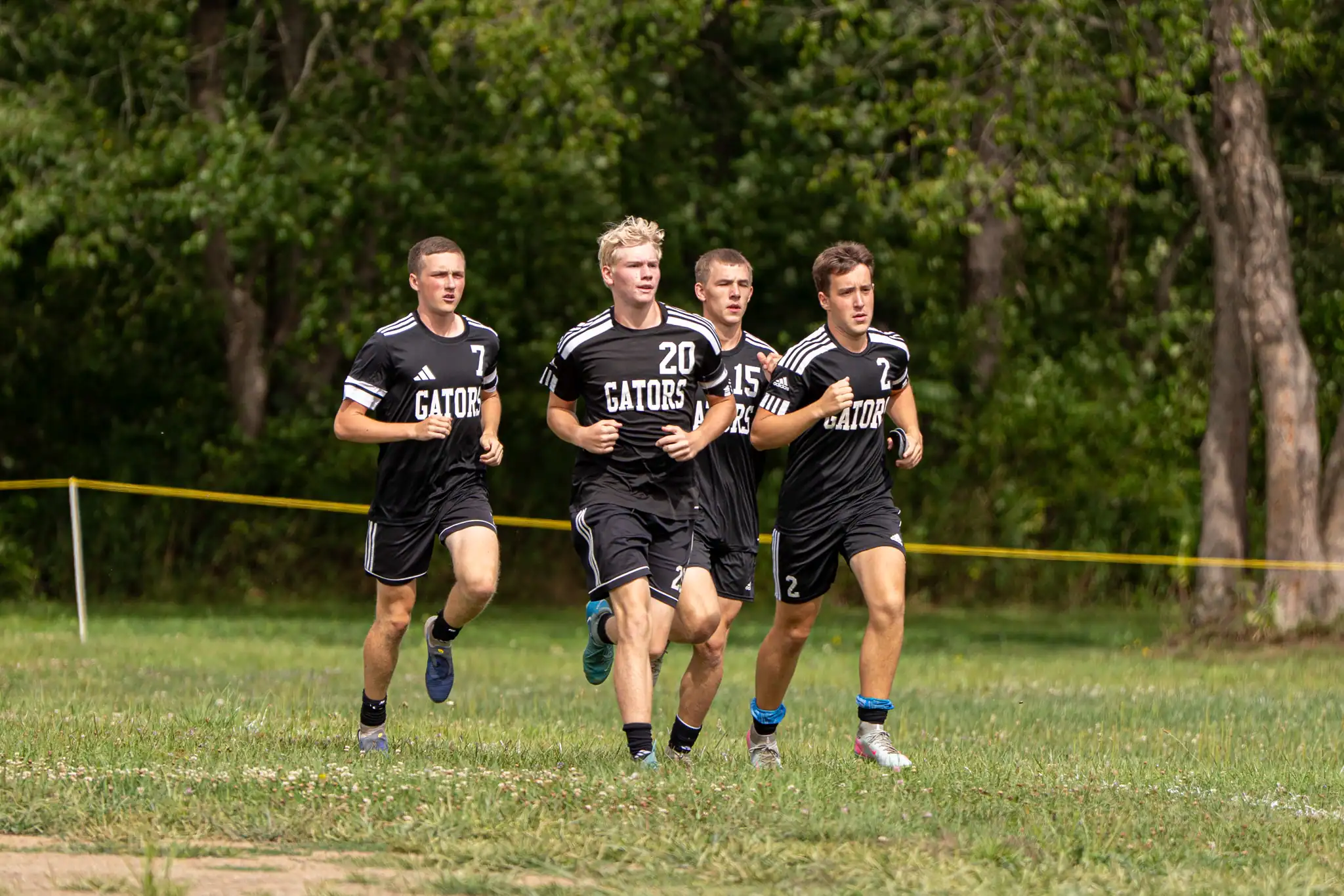 Members of the Port United soccer team warm up ahead of their home-opening game against North Clarion. | Photo by Hunter O. Lyle