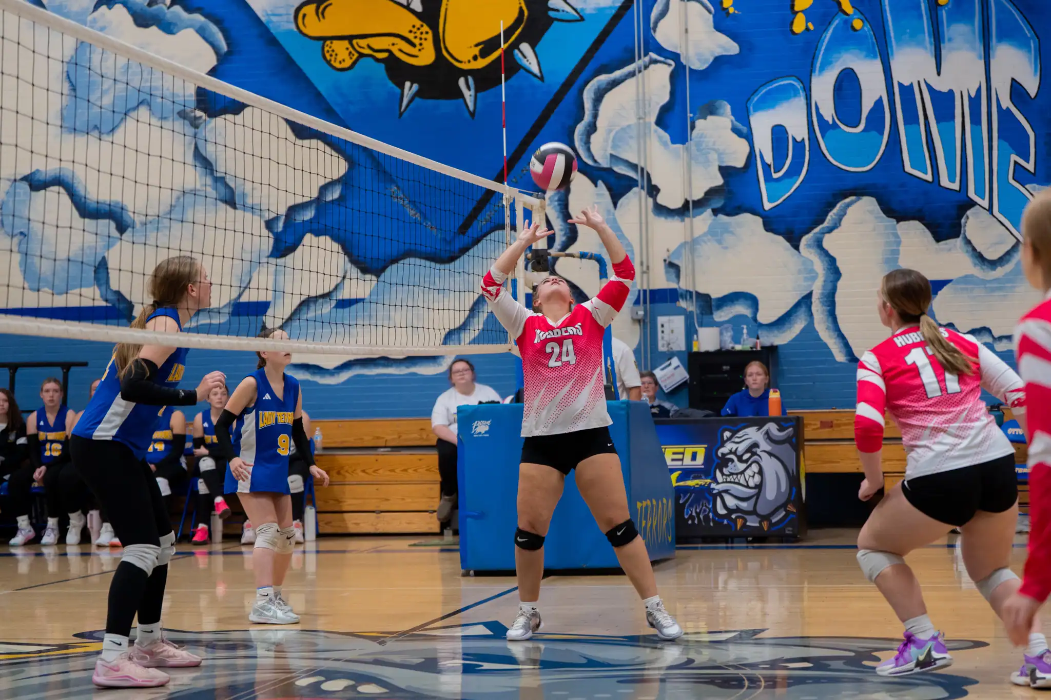 Smethport's Jenna Goodman sets the ball up for her teammates during their four-set loss to Otto-Eldred. | Photo by Hunter O. Lyle