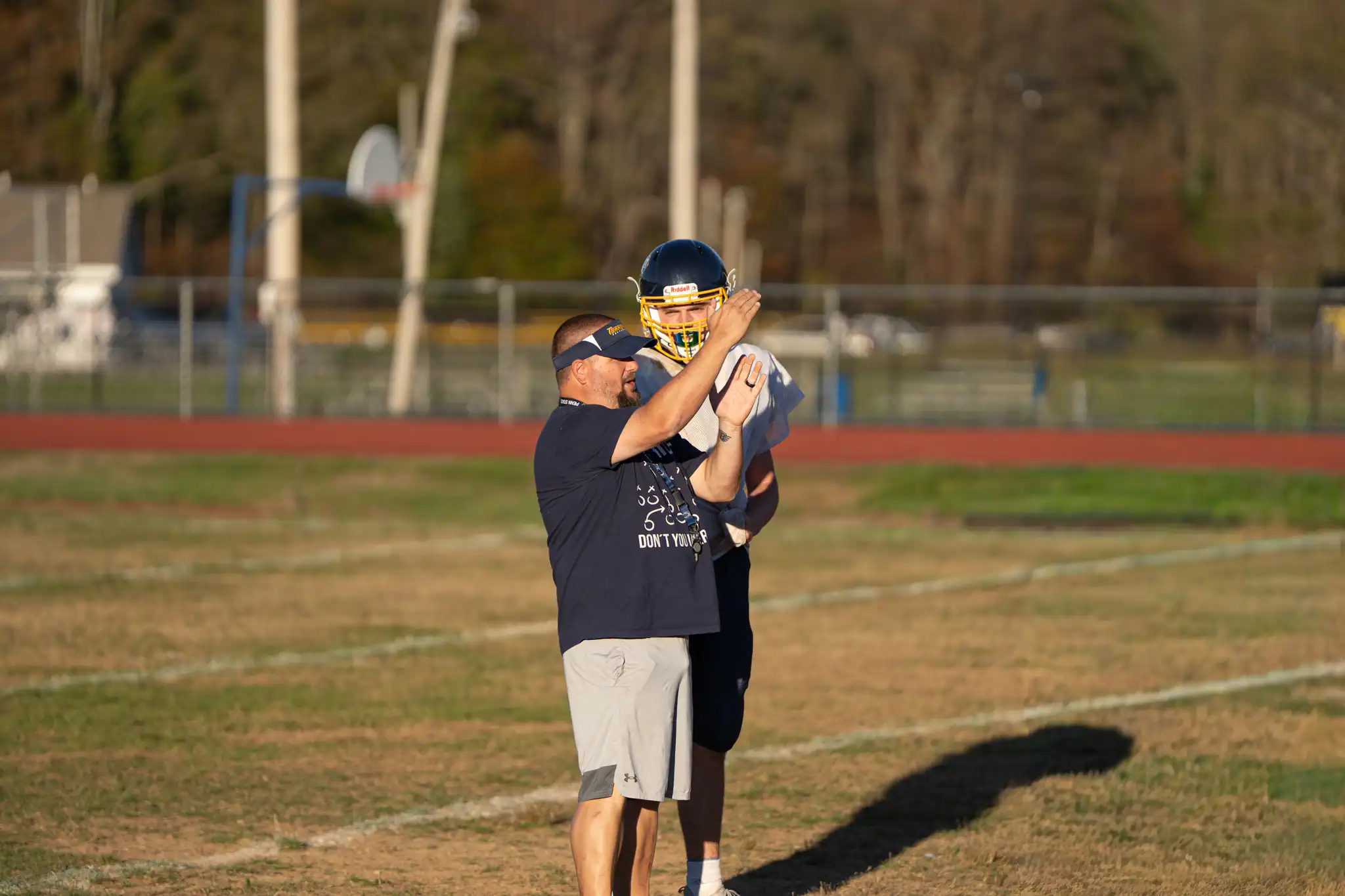 Otto-Eldred head coach and newly-implemented quarterback Ryan Schenfield during Wednesday's practice. Schenfield took over the offense after the Terrors' starter suffered a season-ending injury in Week 4 of the regular season. | Photo by Hunter O. Lyle