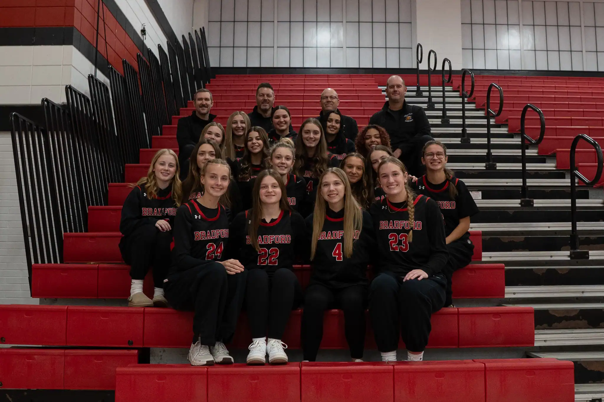 The Bradford girl's basketball team poses at the media day as they welcome in the new season. The Lady Owls return four returning letterwinners this season. | Photo by Hunter O. Lyle