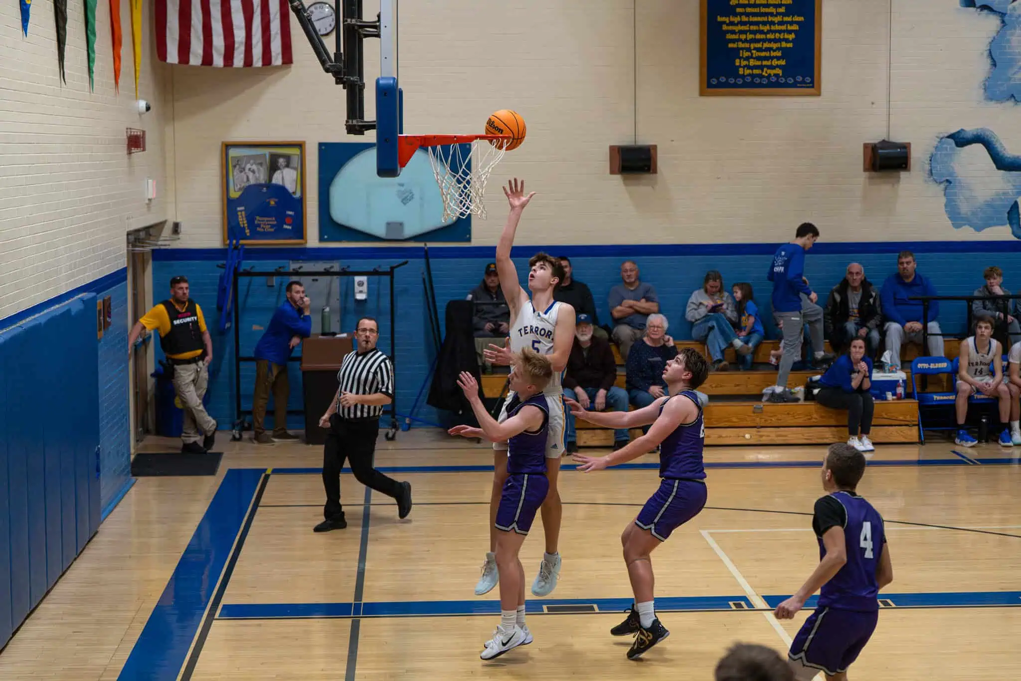 Jack Sherry tosses up a floater during the Terrors win over Coudersport. | Photo by Hunter O. Lyle