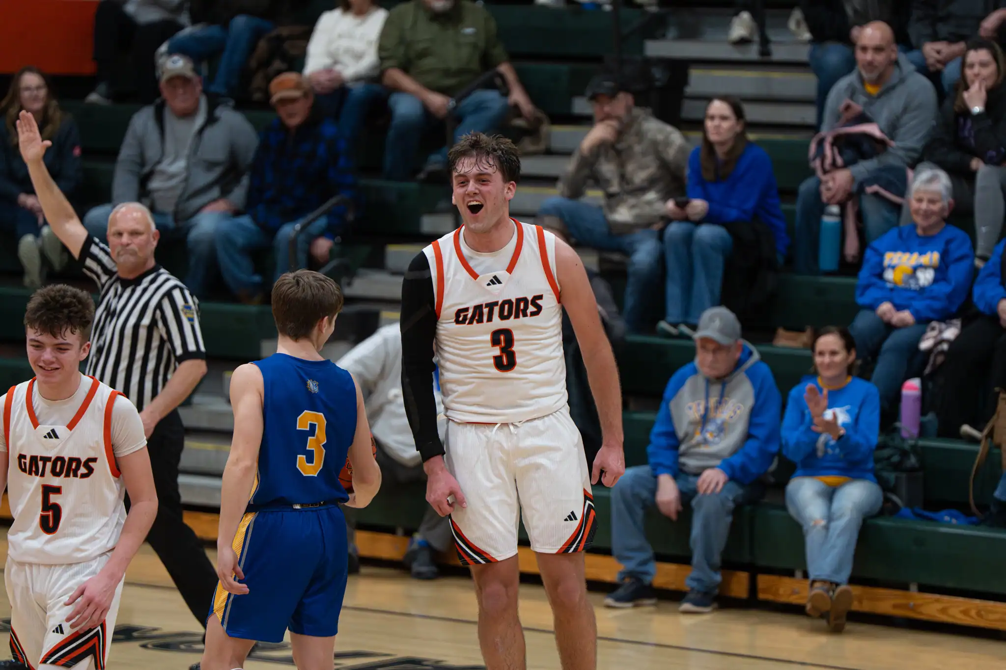 Port Allegany's Jarrod Funk celebrates after beating Otto-Eldred, ending the Terrors four-year undefeated streak in the North Tier League. | Photo by Hunter O. Lyle