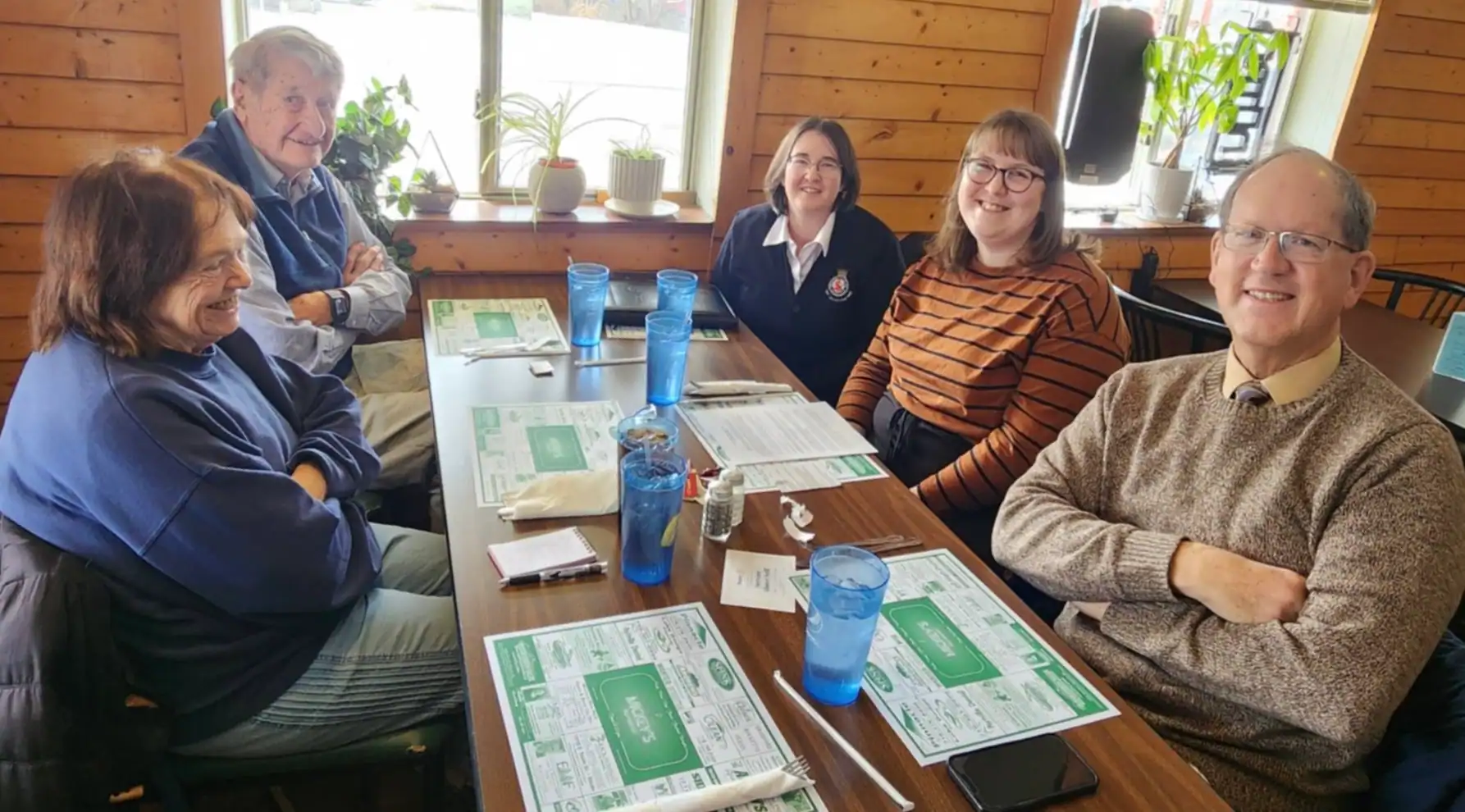 (Photo by Paula Bernstein) Members of the Olean Rotary Club heard recently from Live In Action, Cattaraugus County. From left are Theresa Shaffer, Joe Higgins, Megan Moretz, club president; Kennedy Scott of Love in Action, Cattaraugus County and Dennis Casey, heard from