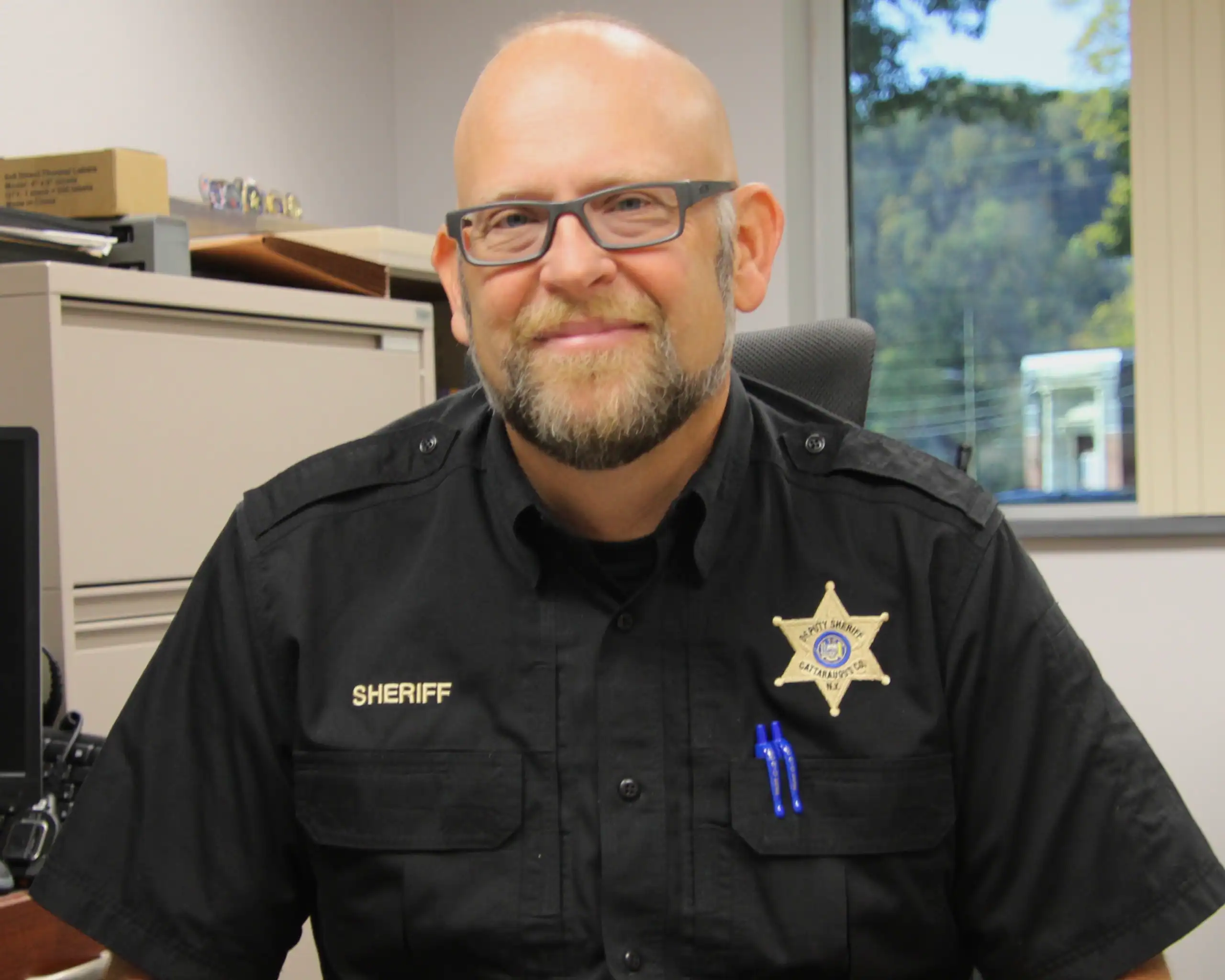 (Rick Miller/Olean Star) Cattaraugus County Sheriff Eric Butler is critical of Gov. Hochul's proposed Local Cops, Local Crime Act that would prohibit local law enforcement from cooperating with ICE.