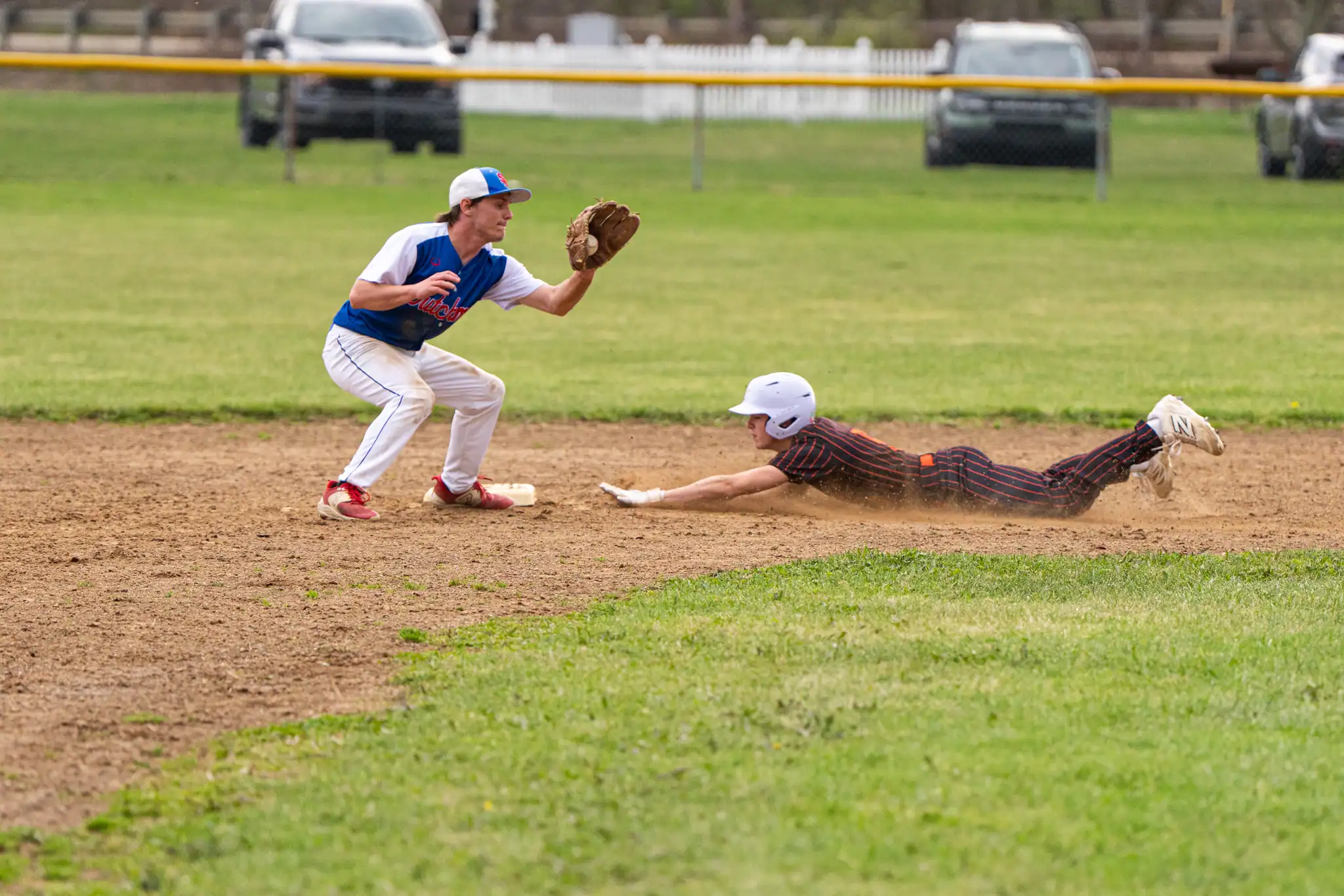 Port Allegany's Chase Boyd beats the tag at second during the Gators' fifth straight win to start the season. | Photo by Hunter O. Lyle