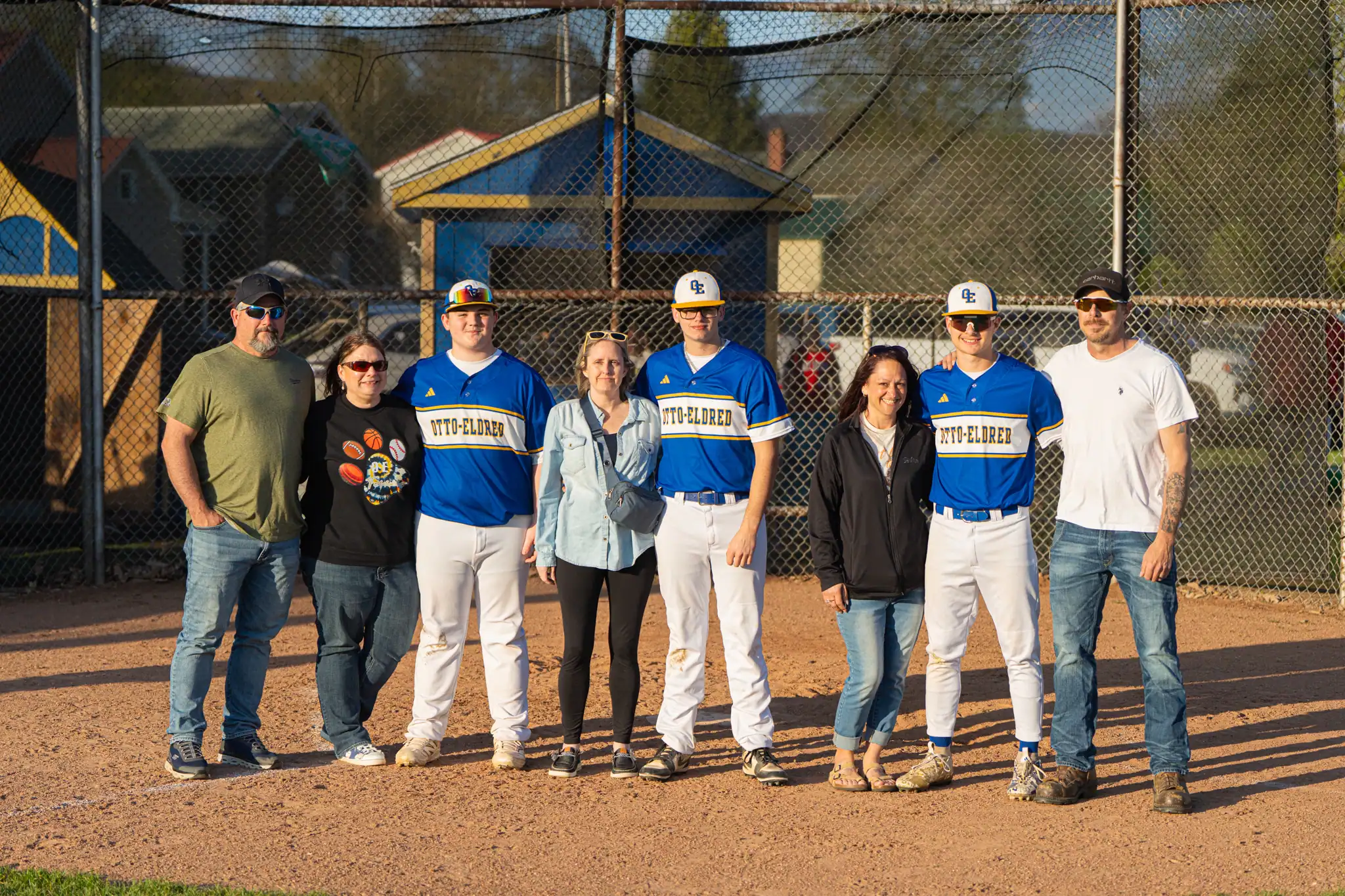After their win over Cameron County, the Otto-Eldred baseball team recognized their three seniors. Pictured here is Colby Wilcox (left to right), Collins Shreve and Shane Magee. | Photo by Hunter O. Lyle